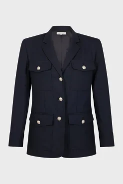 Veste A Boutons Dores Marine - Brandy