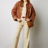 Veste Courte En Cuir Cigare - Jocya