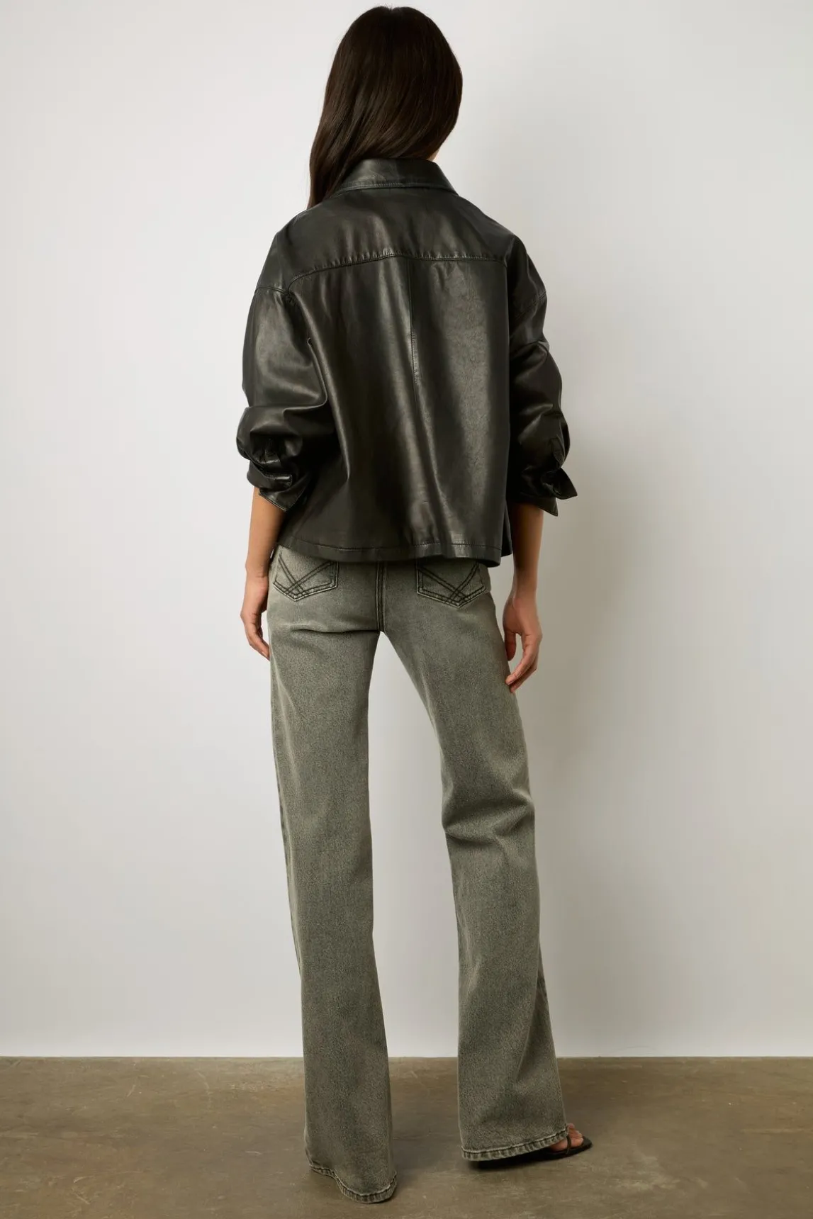Veste Courte En Cuir Noir - Jocya