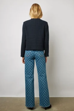 Veste Courte En Tweed Marine - Bynell