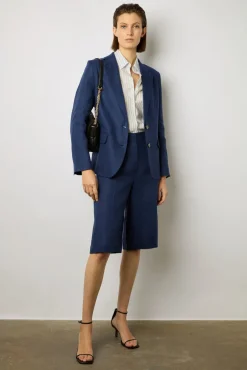 Veste De Tailleur En Lin Encre - Bertha