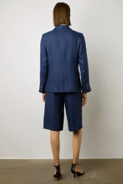 Veste De Tailleur En Lin Encre - Bertha