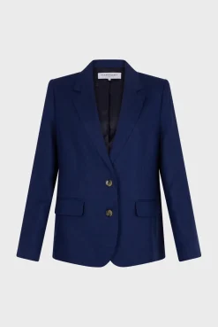 Veste De Tailleur En Lin Encre - Bertha