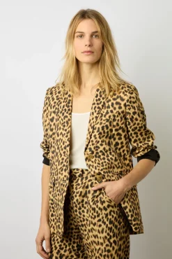 Veste De Tailleur Leopard Marron - Beila