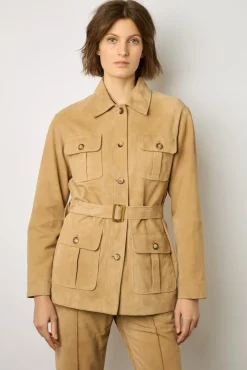 Veste En Chevre Velours Sable - Joyce