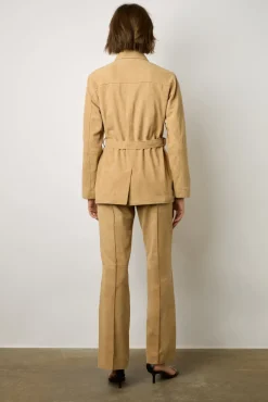 Veste En Chevre Velours Sable - Joyce