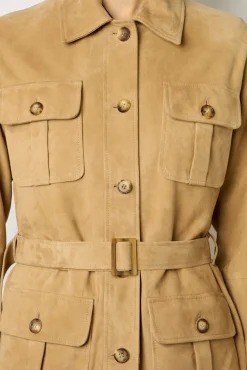 Veste En Chevre Velours Sable - Joyce