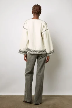 Veste En Coton Brode Ecru - Beverly