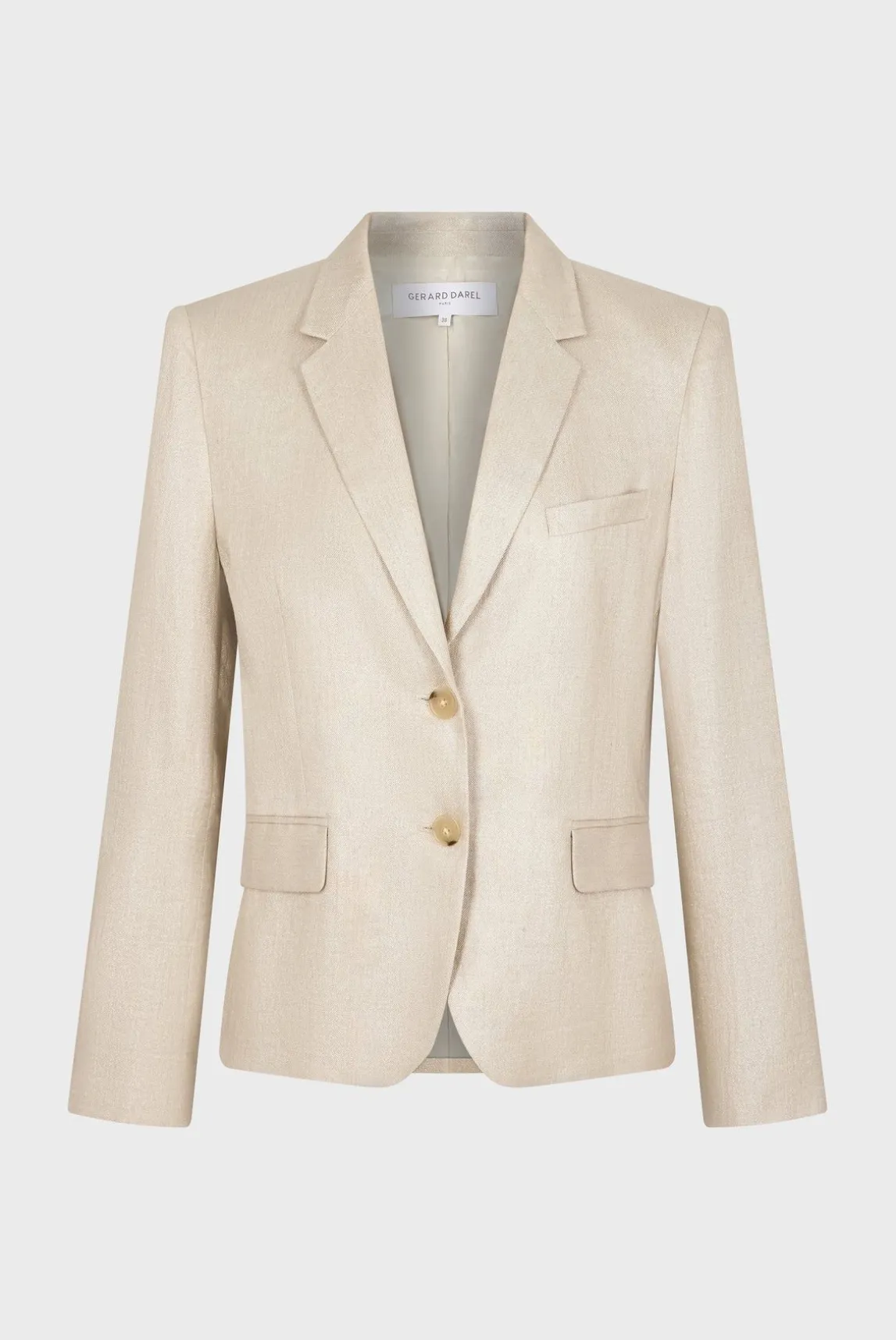 Veste En Lin Et Lurex Dore Sable - Brendi