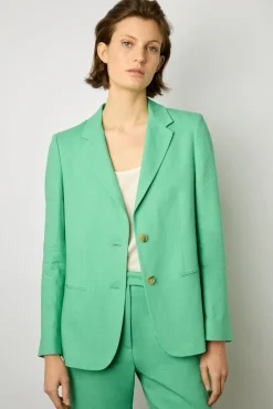 Veste En Lin Melange Emeraude - Barbara