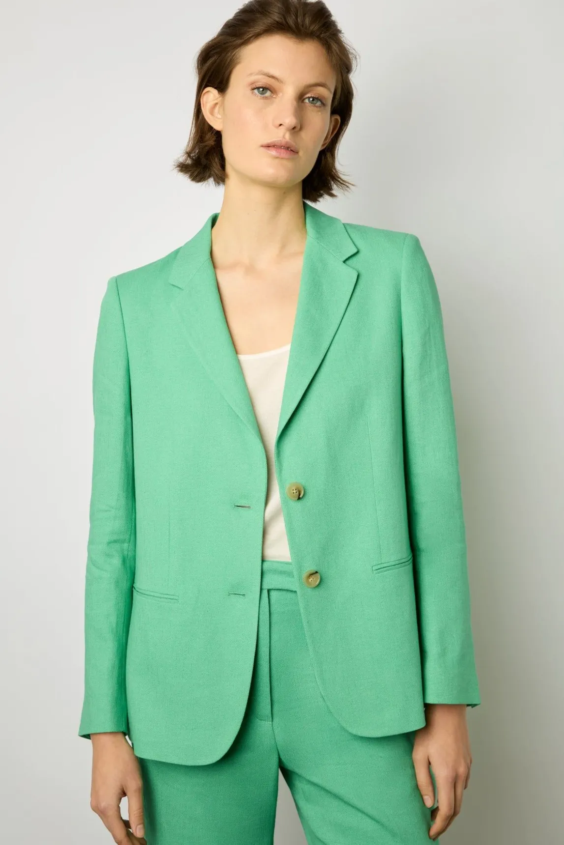 Veste En Lin Melange Emeraude - Barbara