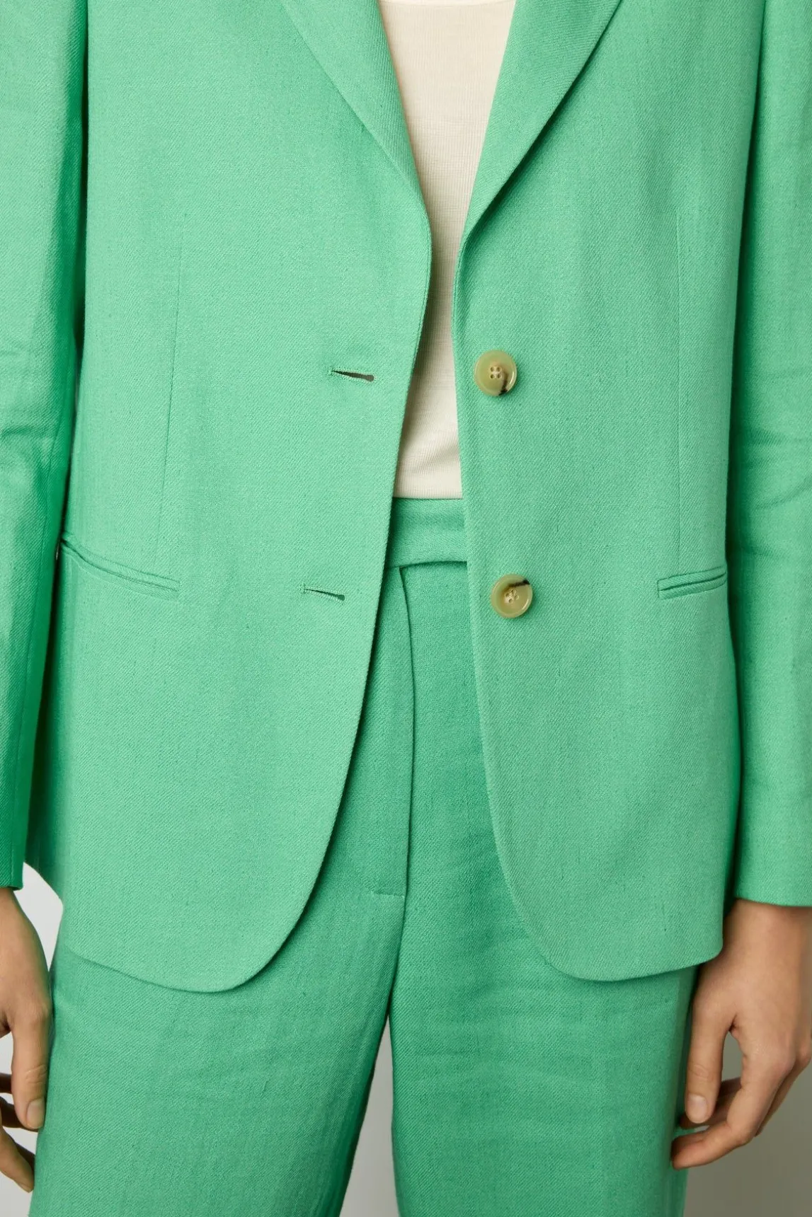 Veste En Lin Melange Emeraude - Barbara