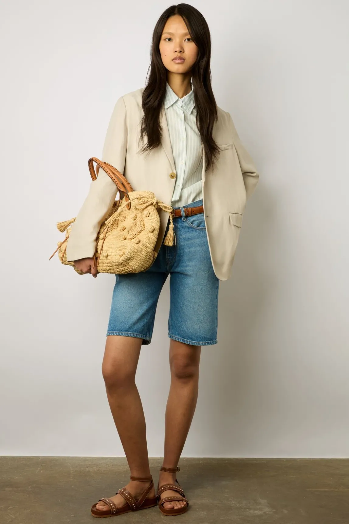 Veste En Lin Melange Sable - Britney