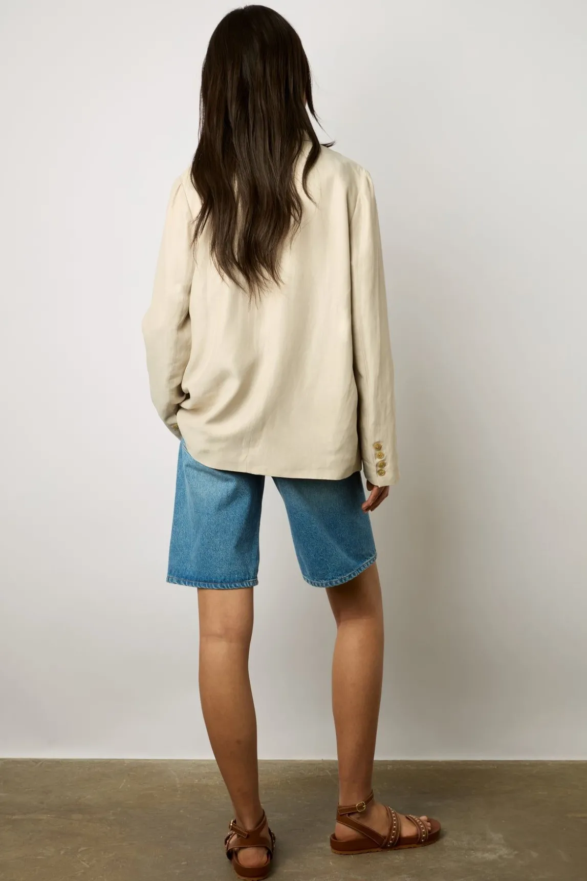 Veste En Lin Melange Sable - Britney
