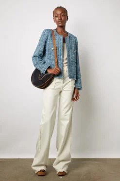 Veste En Tweed Et Lurex Indigo - Belmira