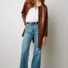 Veste Longue En Cuir Vieilli - Nalinha