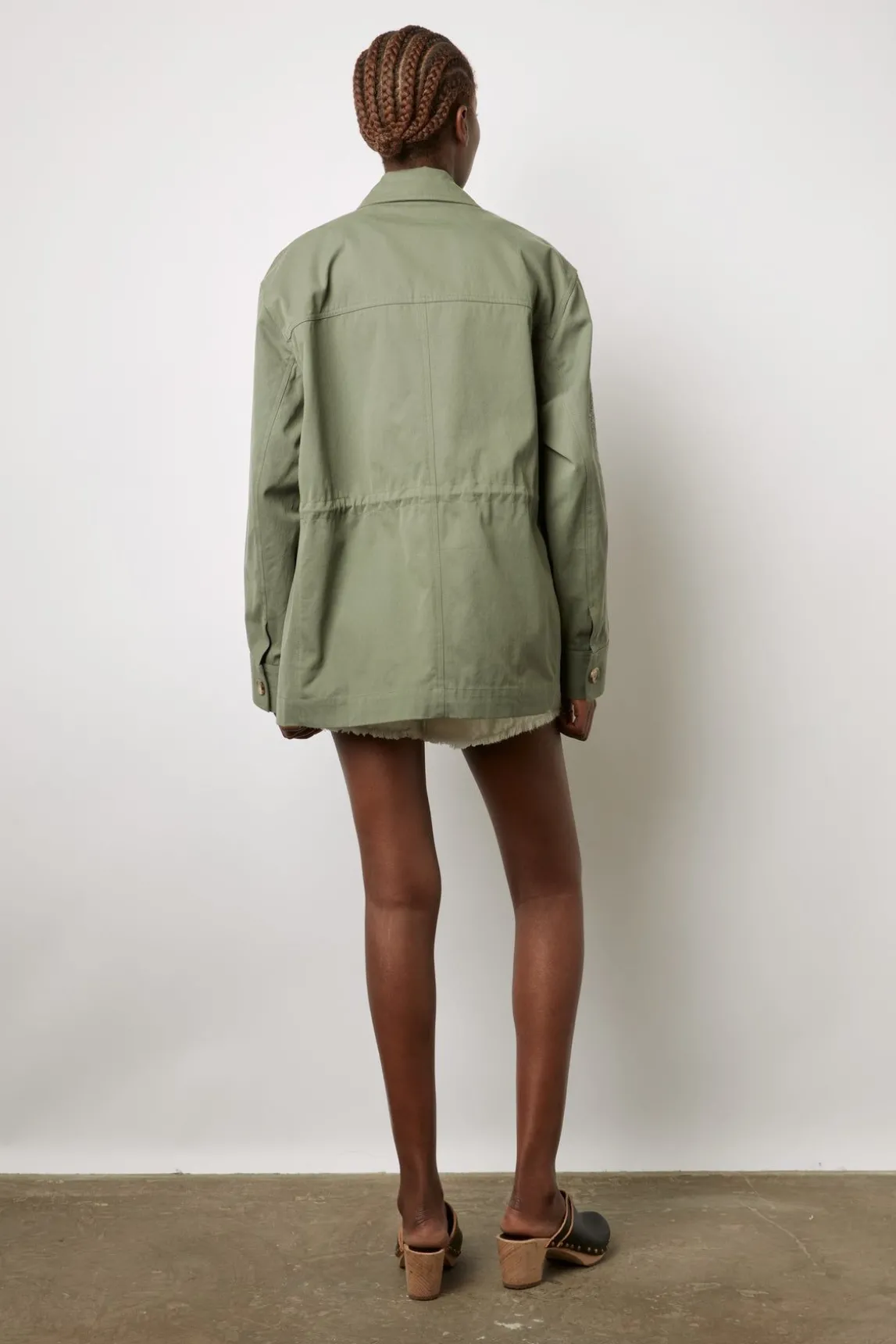Veste Militaire Brodee Kaki Moyen - Sully