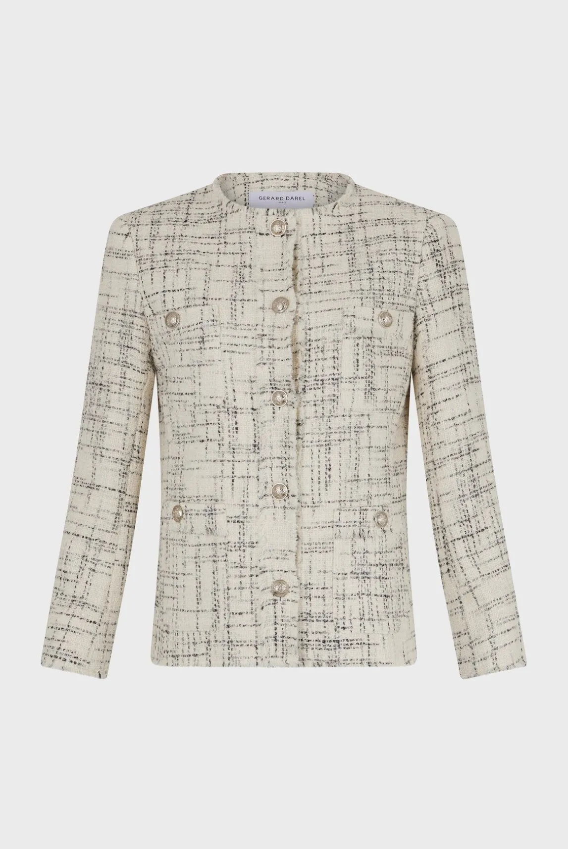 Veste Mi-Longue En Tweed Ecru - Brenda