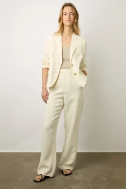 Veste Unie En Lin Melange Ecru - Beck