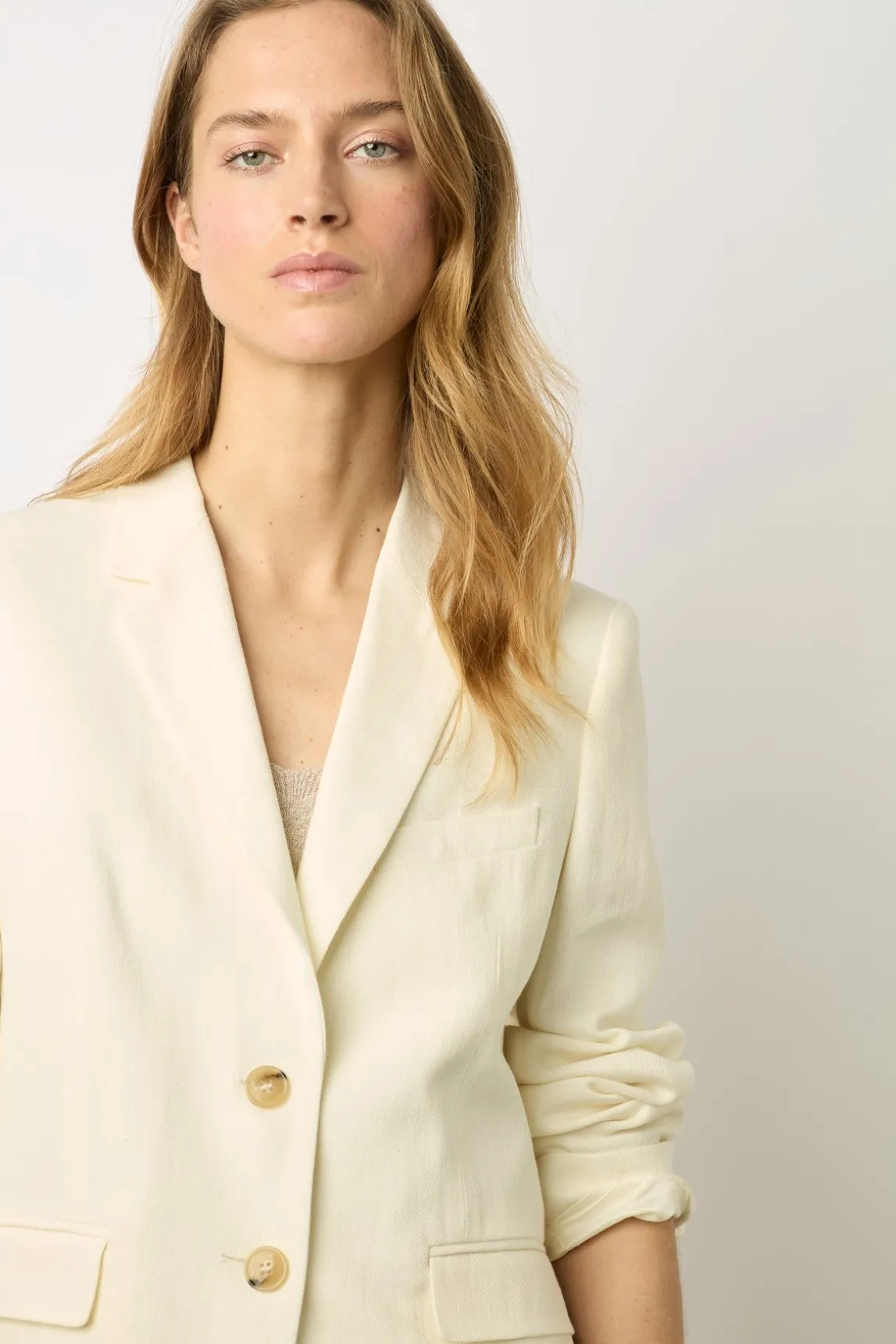 Veste Unie En Lin Melange Ecru - Beck