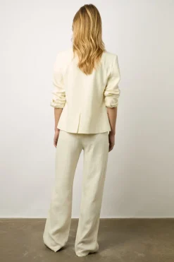 Veste Unie En Lin Melange Ecru - Beck