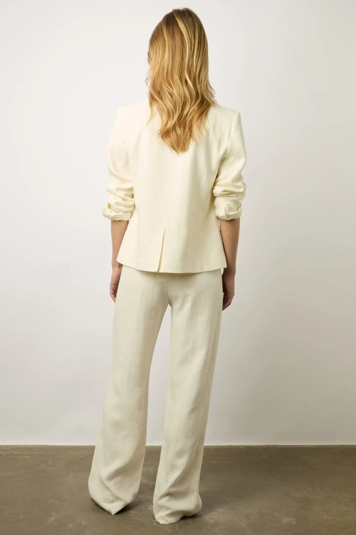 Veste Unie En Lin Melange Ecru - Beck