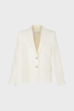 Veste Unie En Lin Melange Ecru - Beck
